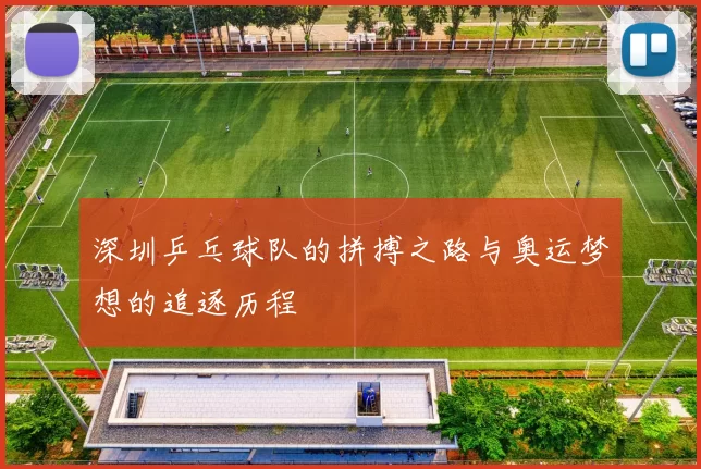 深圳乒乓球队的拼搏之路与奥运梦想的追逐历程